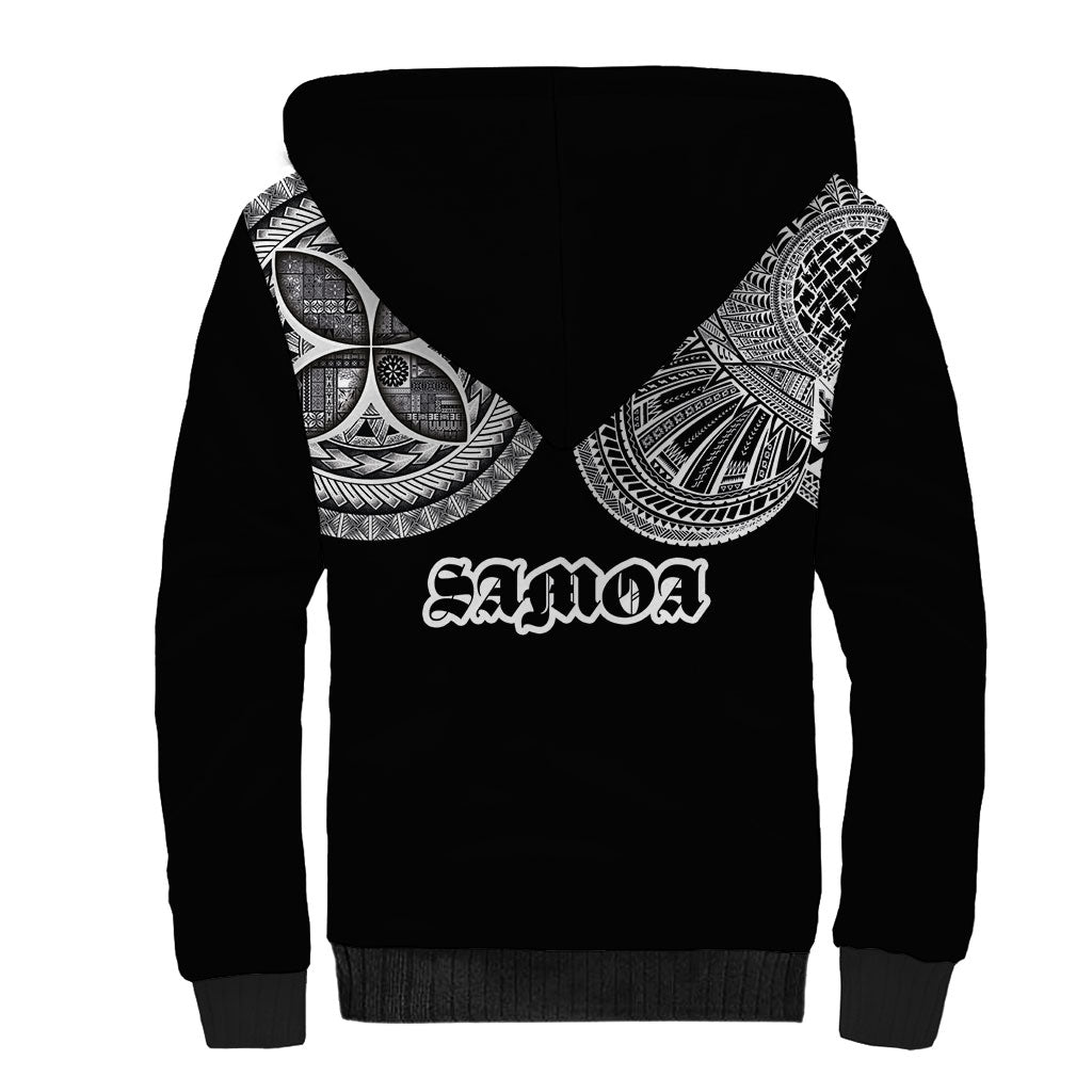 Samoa Traditional Tattoo Sherpa Hoodie Tribal Tatau Pattern LT03 - Polynesian Pride