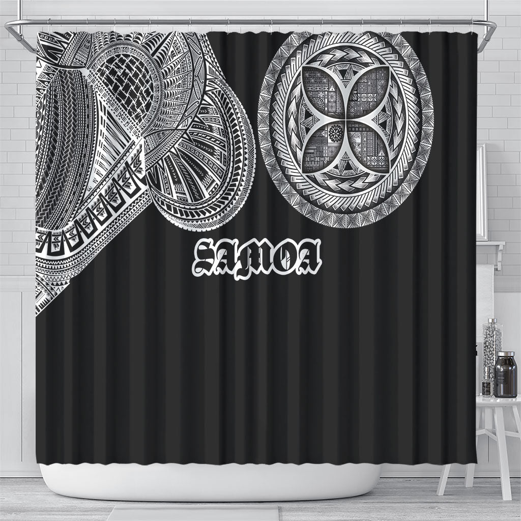 Samoa Traditional Tattoo Shower Curtain Tribal Tatau Pattern LT03 - Polynesian Pride