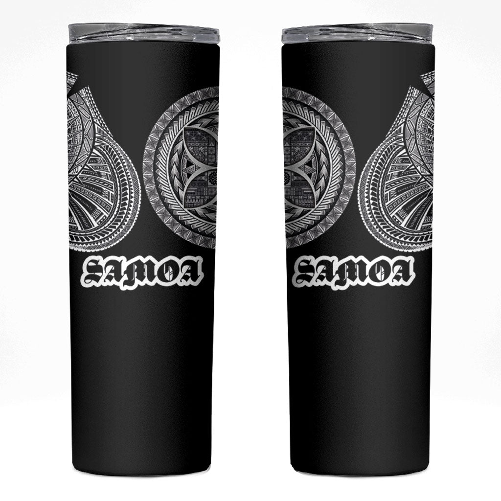 Samoa Traditional Tattoo Skinny Tumbler Tribal Tatau Pattern LT03 Black - Polynesian Pride