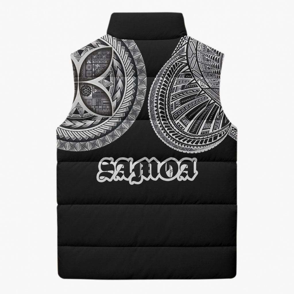 Samoa Traditional Tattoo Sleeveless Puffer Jacket Tribal Tatau Pattern LT03 - Polynesian Pride