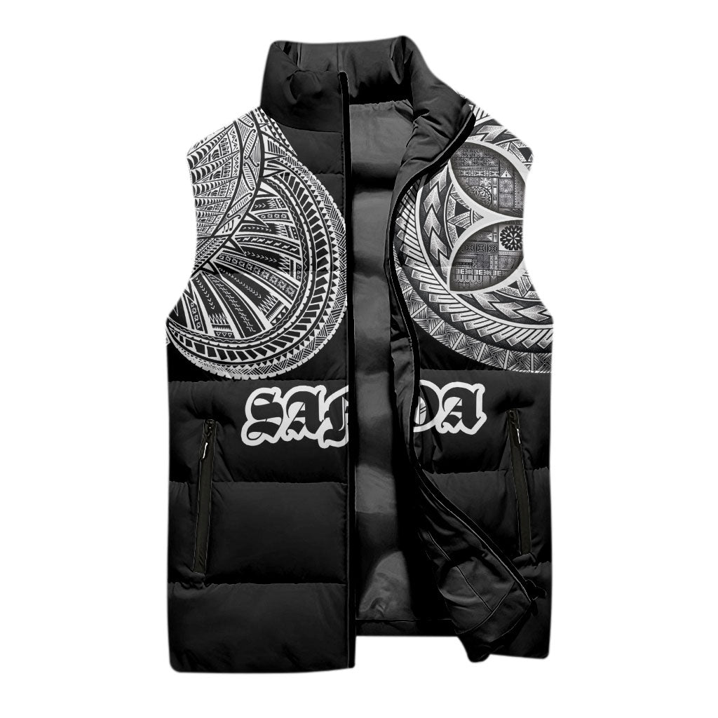Samoa Traditional Tattoo Sleeveless Puffer Jacket Tribal Tatau Pattern LT03 - Polynesian Pride