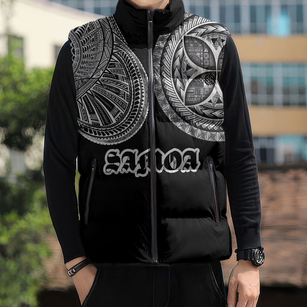 Samoa Traditional Tattoo Sleeveless Puffer Jacket Tribal Tatau Pattern LT03 - Polynesian Pride