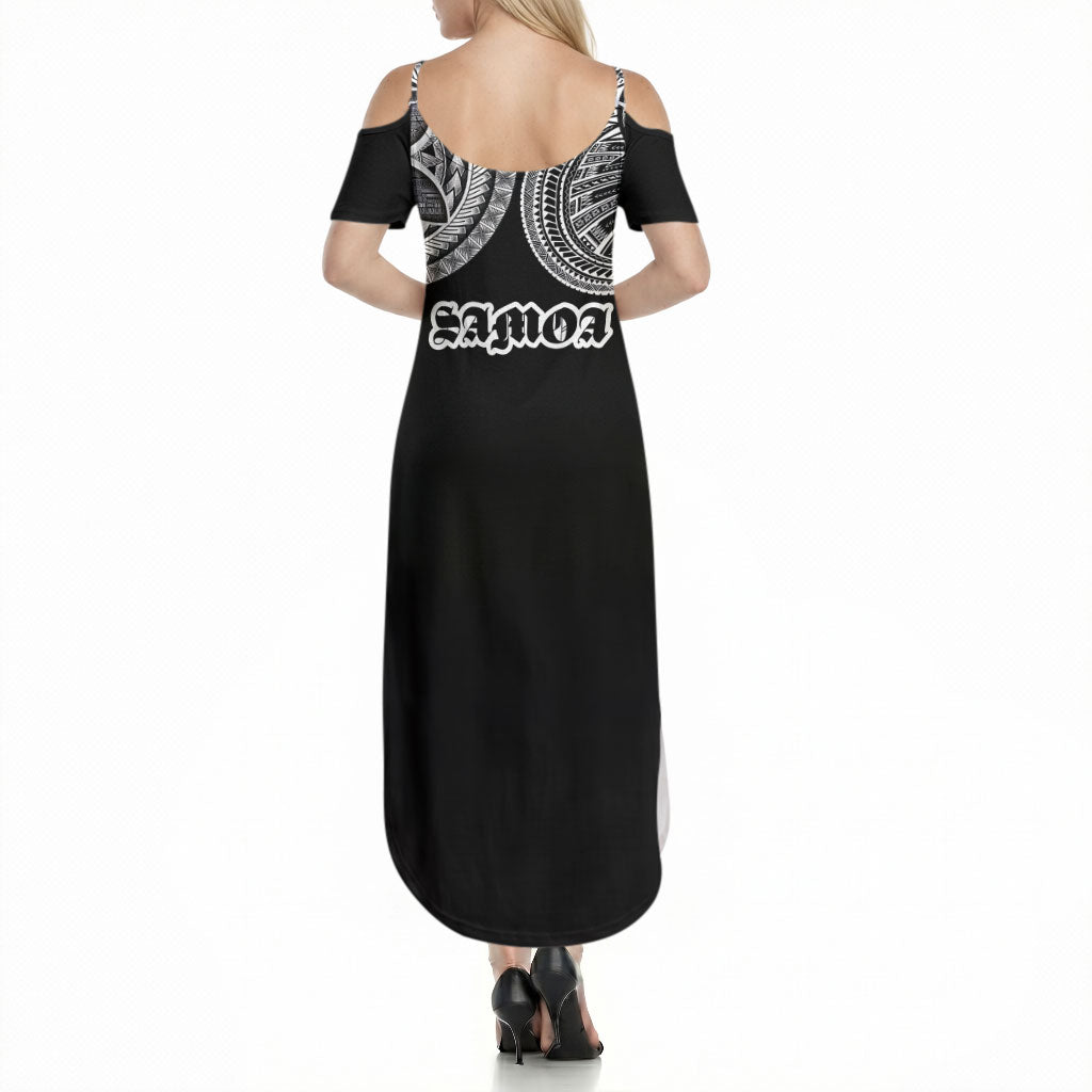 Samoa Traditional Tattoo Summer Maxi Dress Tribal Tatau Pattern LT03 - Polynesian Pride