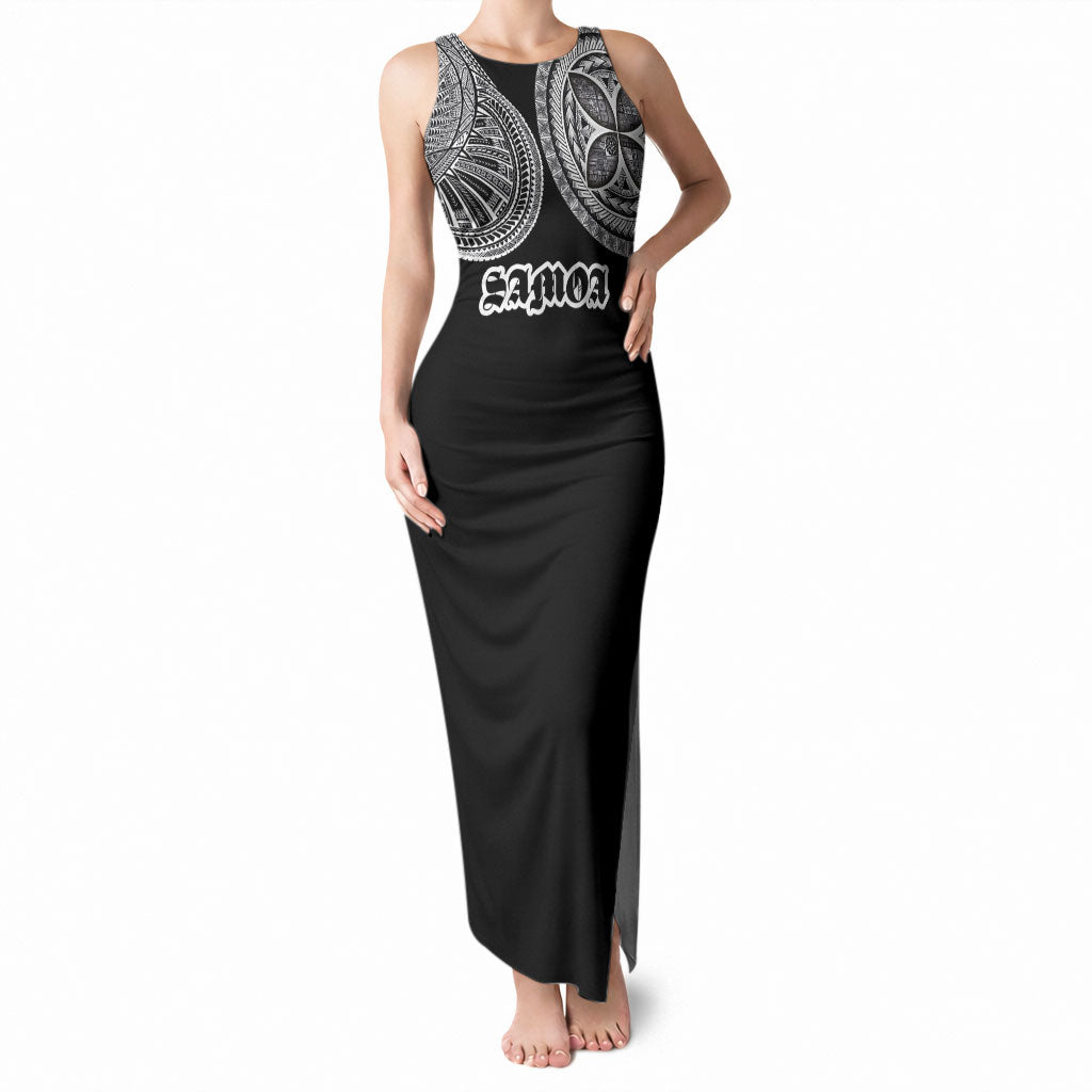 Samoa Traditional Tattoo Tank Maxi Dress Tribal Tatau Pattern LT03 Women Black - Polynesian Pride