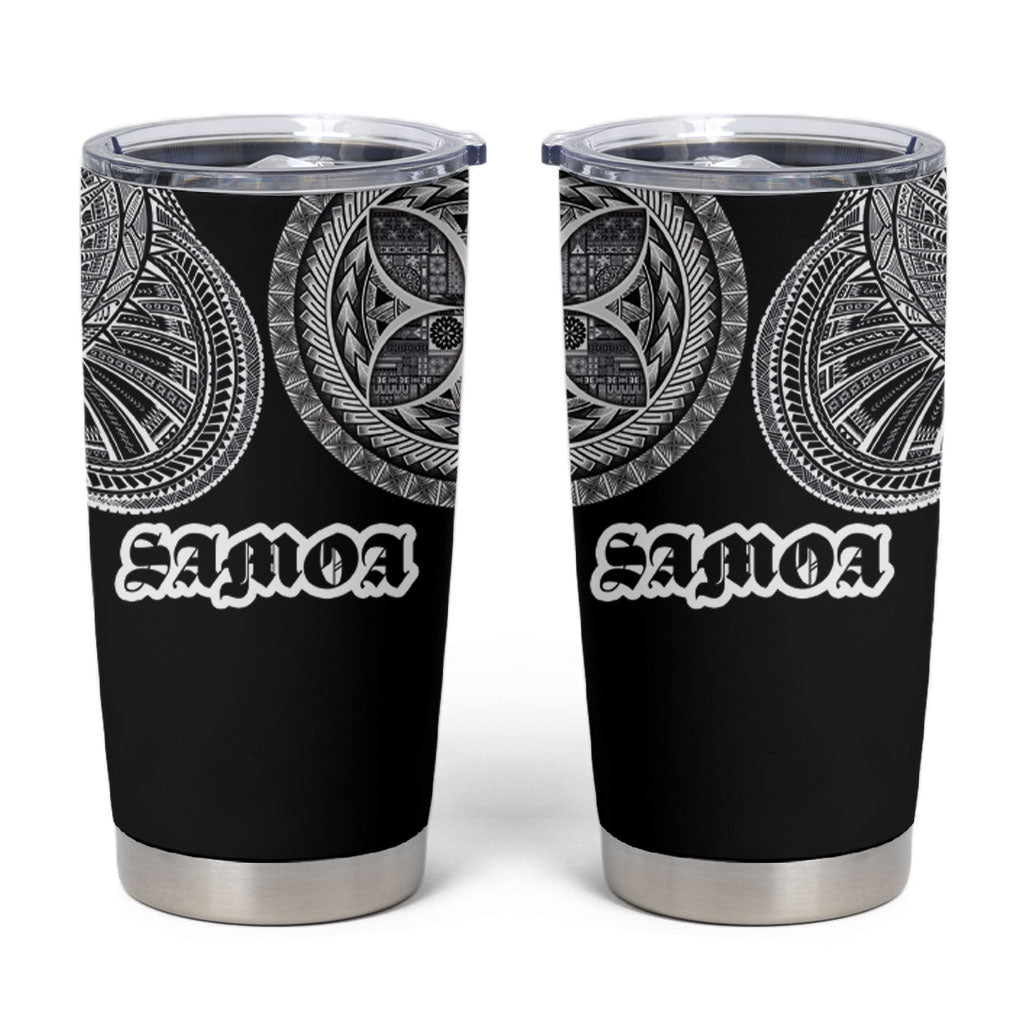 Samoa Traditional Tattoo Tumbler Cup Tribal Tatau Pattern LT03 Black - Polynesian Pride