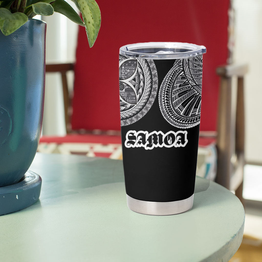 Samoa Traditional Tattoo Tumbler Cup Tribal Tatau Pattern LT03 - Polynesian Pride