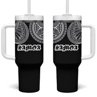 Samoa Traditional Tattoo Tumbler With Handle Tribal Tatau Pattern LT03 One Size: 40 oz Black - Polynesian Pride