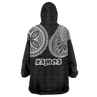 Samoa Traditional Tattoo Wearable Blanket Hoodie Tribal Tatau Pattern LT03 - Polynesian Pride