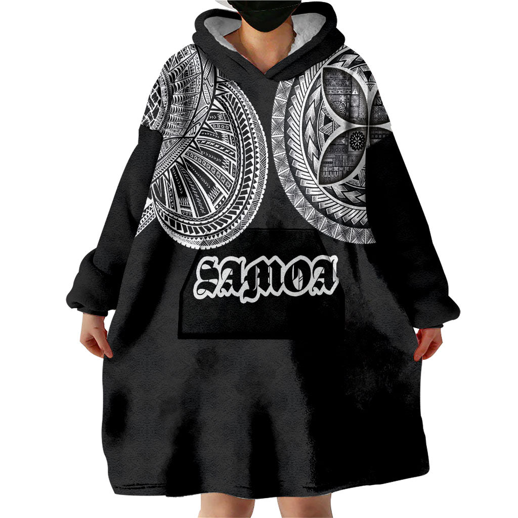 Samoa Traditional Tattoo Wearable Blanket Hoodie Tribal Tatau Pattern LT03 - Polynesian Pride