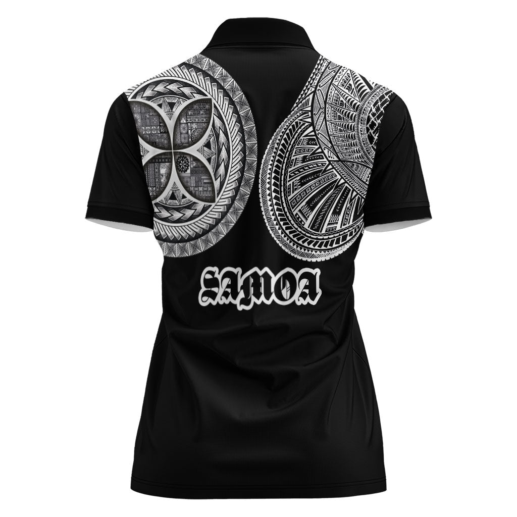 Samoa Traditional Tattoo Women Polo Shirt Tribal Tatau Pattern LT03 - Polynesian Pride