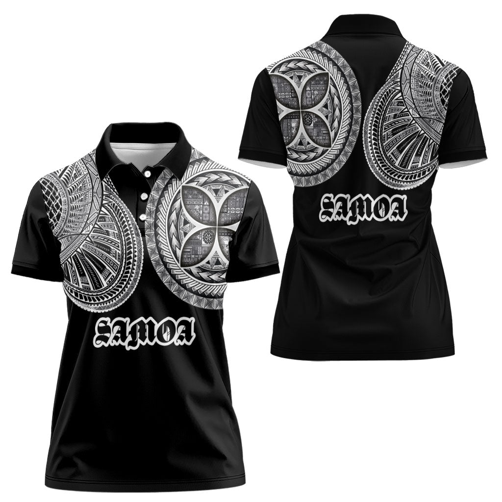 Samoa Traditional Tattoo Women Polo Shirt Tribal Tatau Pattern LT03 - Polynesian Pride