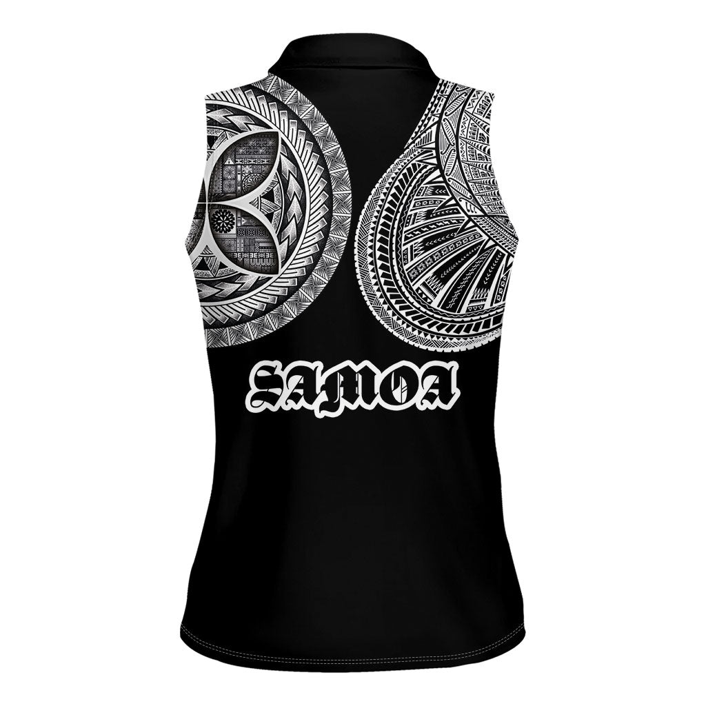 Samoa Traditional Tattoo Women Sleeveless Polo Shirt Tribal Tatau Pattern LT03 - Polynesian Pride