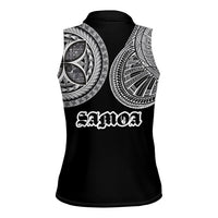 Samoa Traditional Tattoo Women Sleeveless Polo Shirt Tribal Tatau Pattern LT03 - Polynesian Pride
