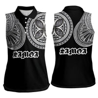 Samoa Traditional Tattoo Women Sleeveless Polo Shirt Tribal Tatau Pattern LT03 - Polynesian Pride