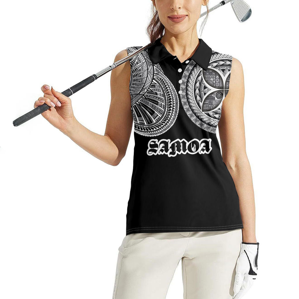 Samoa Traditional Tattoo Women Sleeveless Polo Shirt Tribal Tatau Pattern LT03 - Polynesian Pride