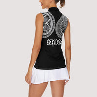 Samoa Traditional Tattoo Women Sleeveless Polo Shirt Tribal Tatau Pattern LT03 - Polynesian Pride