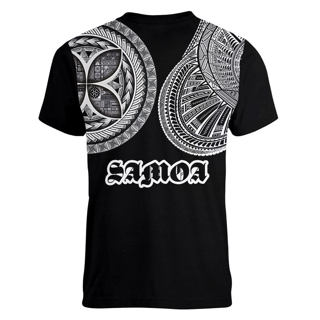 Samoa Traditional Tattoo Women V-Neck T-Shirt Tribal Tatau Pattern LT03 - Polynesian Pride