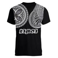 Samoa Traditional Tattoo Women V-Neck T-Shirt Tribal Tatau Pattern LT03 - Polynesian Pride