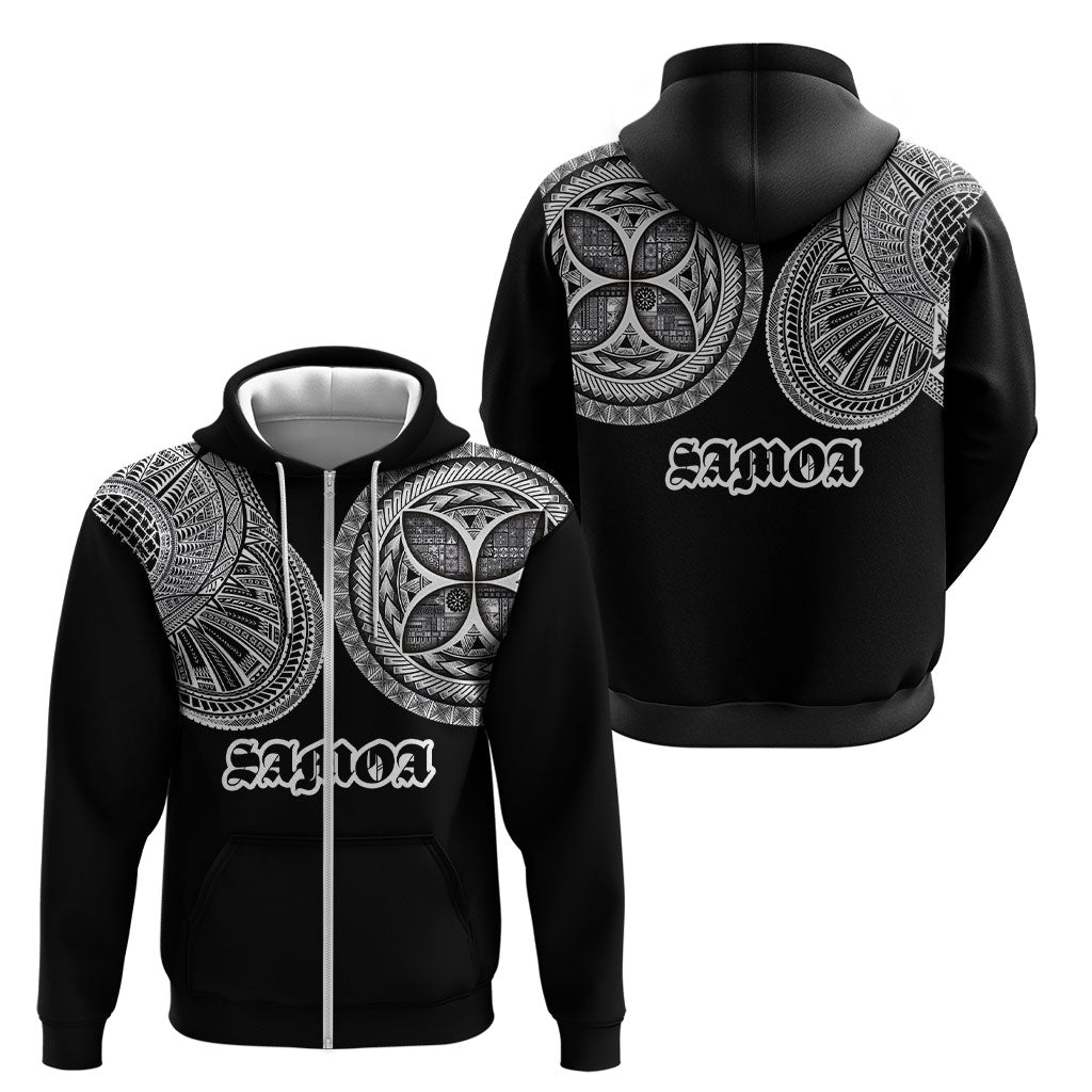 Samoa Traditional Tattoo Zip Hoodie Tribal Tatau Pattern LT03 - Polynesian Pride