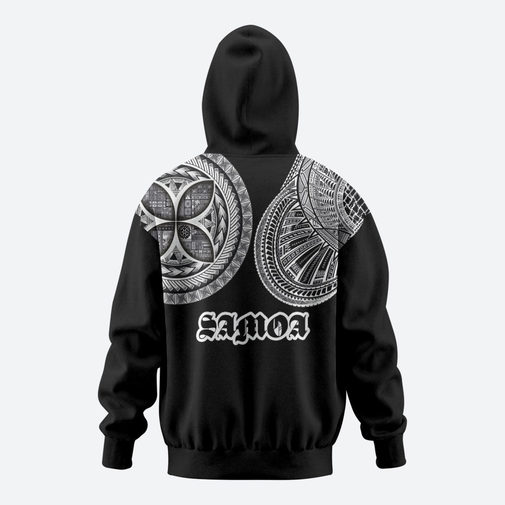Samoa Traditional Tattoo Zip Hoodie Tribal Tatau Pattern LT03 - Polynesian Pride