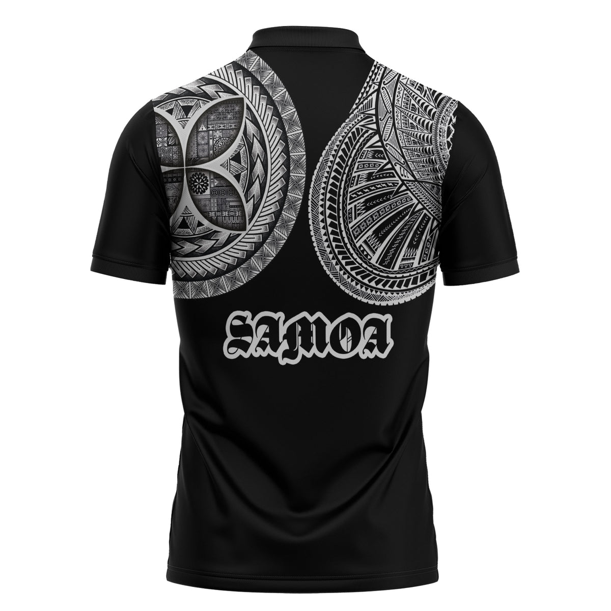 Samoa Traditional Tattoo Zipper Polo Shirt Tribal Tatau Pattern LT03 - Polynesian Pride