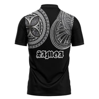 Samoa Traditional Tattoo Zipper Polo Shirt Tribal Tatau Pattern LT03 - Polynesian Pride