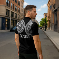 Samoa Traditional Tattoo Zipper Polo Shirt Tribal Tatau Pattern LT03 - Polynesian Pride