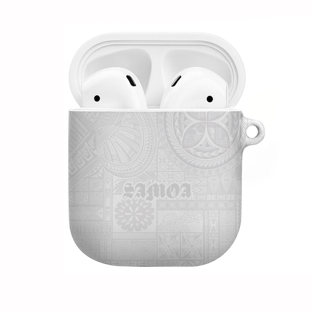Samoa Lotu Tamaiti AirPods Case Tribal Tatau with Siapo Pattern LT03 White - Polynesian Pride