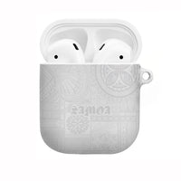 Samoa Lotu Tamaiti AirPods Case Tribal Tatau with Siapo Pattern LT03 White - Polynesian Pride