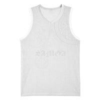 Samoa Lotu Tamaiti Basketball Jersey Tribal Tatau with Siapo Pattern LT03 Unisex White - Polynesian Pride