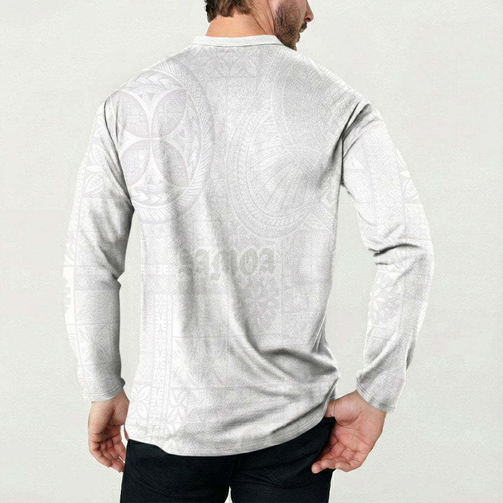 Samoa Lotu Tamaiti Button Sweatshirt Tribal Tatau with Siapo Pattern LT03 - Polynesian Pride