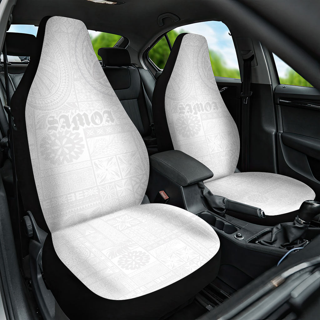 Samoa Lotu Tamaiti Car Seat Cover Tribal Tatau with Siapo Pattern LT03 One Size White - Polynesian Pride