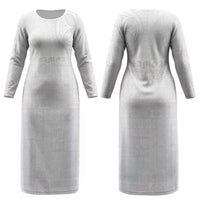 Samoa Lotu Tamaiti Couples Matching Long Sleeve Bodycon Dress and Long Sleeve Button Shirt Tribal Tatau with Siapo Pattern LT03 - Polynesian Pride