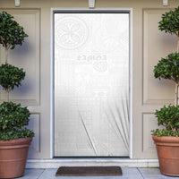 Samoa Lotu Tamaiti Door Cover Tribal Tatau with Siapo Pattern LT03 White - Polynesian Pride
