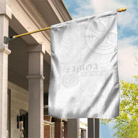Samoa Lotu Tamaiti Garden Flag Tribal Tatau with Siapo Pattern LT03 House Flag White - Polynesian Pride