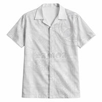 Samoa Lotu Tamaiti Hawaiian Shirt Tribal Tatau with Siapo Pattern LT03 White - Polynesian Pride