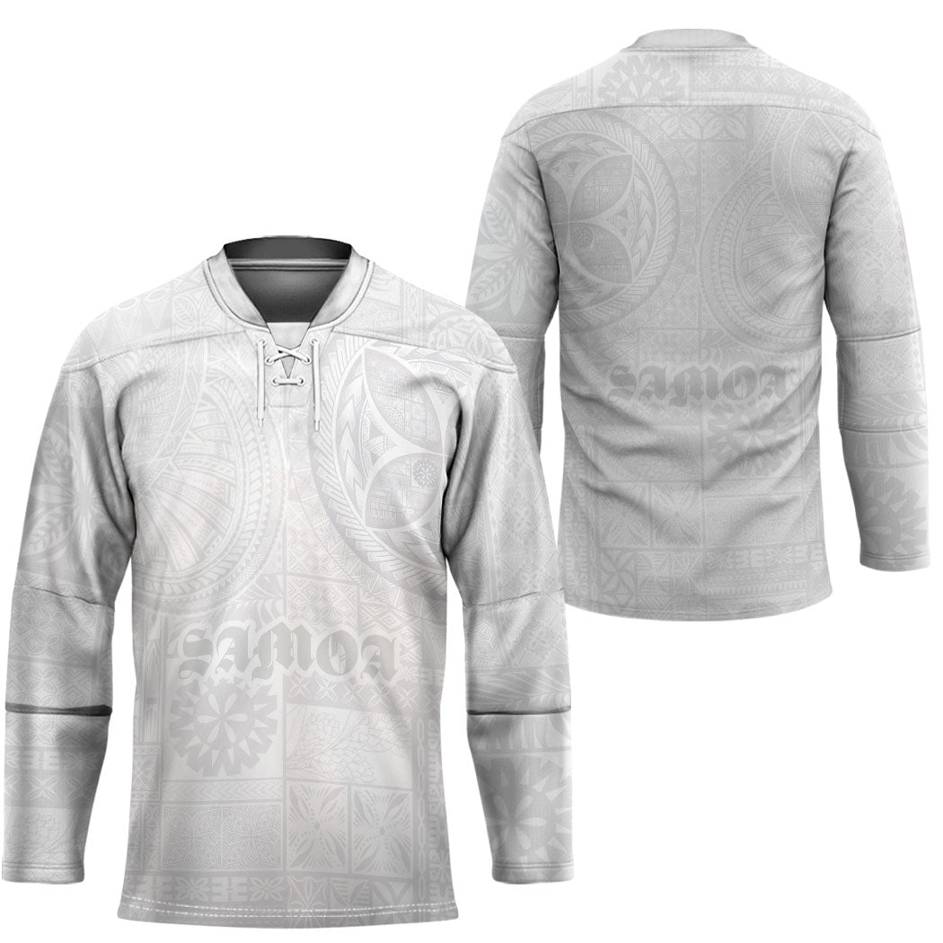 Samoa Lotu Tamaiti Hockey Jersey Tribal Tatau with Siapo Pattern LT03 - Polynesian Pride