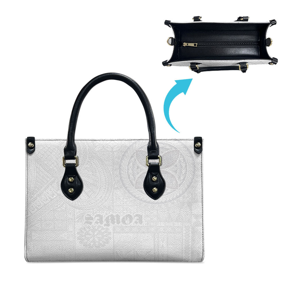 Samoa Lotu Tamaiti Leather Bag Tribal Tatau with Siapo Pattern LT03 - Polynesian Pride