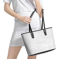 Samoa Lotu Tamaiti Leather Tote Bag Tribal Tatau with Siapo Pattern LT03 - Polynesian Pride