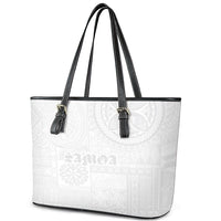 Samoa Lotu Tamaiti Leather Tote Bag Tribal Tatau with Siapo Pattern LT03 - Polynesian Pride