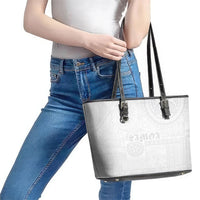 Samoa Lotu Tamaiti Leather Tote Bag Tribal Tatau with Siapo Pattern LT03 - Polynesian Pride