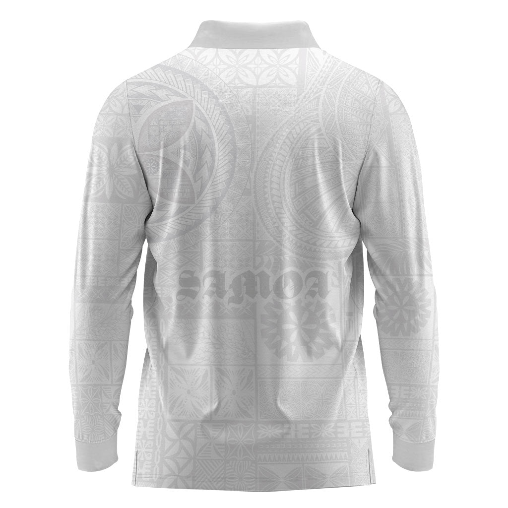 Samoa Lotu Tamaiti Long Sleeve Polo Shirt Tribal Tatau with Siapo Pattern LT03 - Polynesian Pride