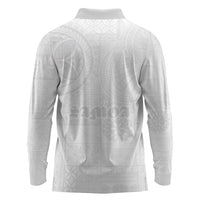 Samoa Lotu Tamaiti Long Sleeve Polo Shirt Tribal Tatau with Siapo Pattern LT03 - Polynesian Pride