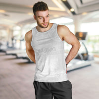 Samoa Lotu Tamaiti Men Tank Top Tribal Tatau with Siapo Pattern LT03 White - Polynesian Pride