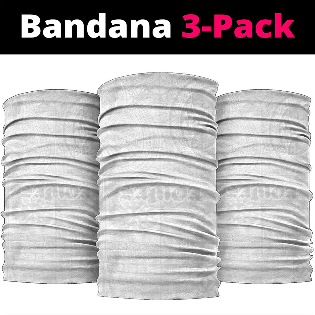 Samoa Lotu Tamaiti Neck Gaiter Tribal Tatau with Siapo Pattern LT03 package One Size: 25*50cm White - Polynesian Pride