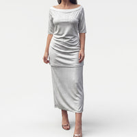 Samoa Lotu Tamaiti Puletasi Tribal Tatau with Siapo Pattern LT03 Long Dress White - Polynesian Pride