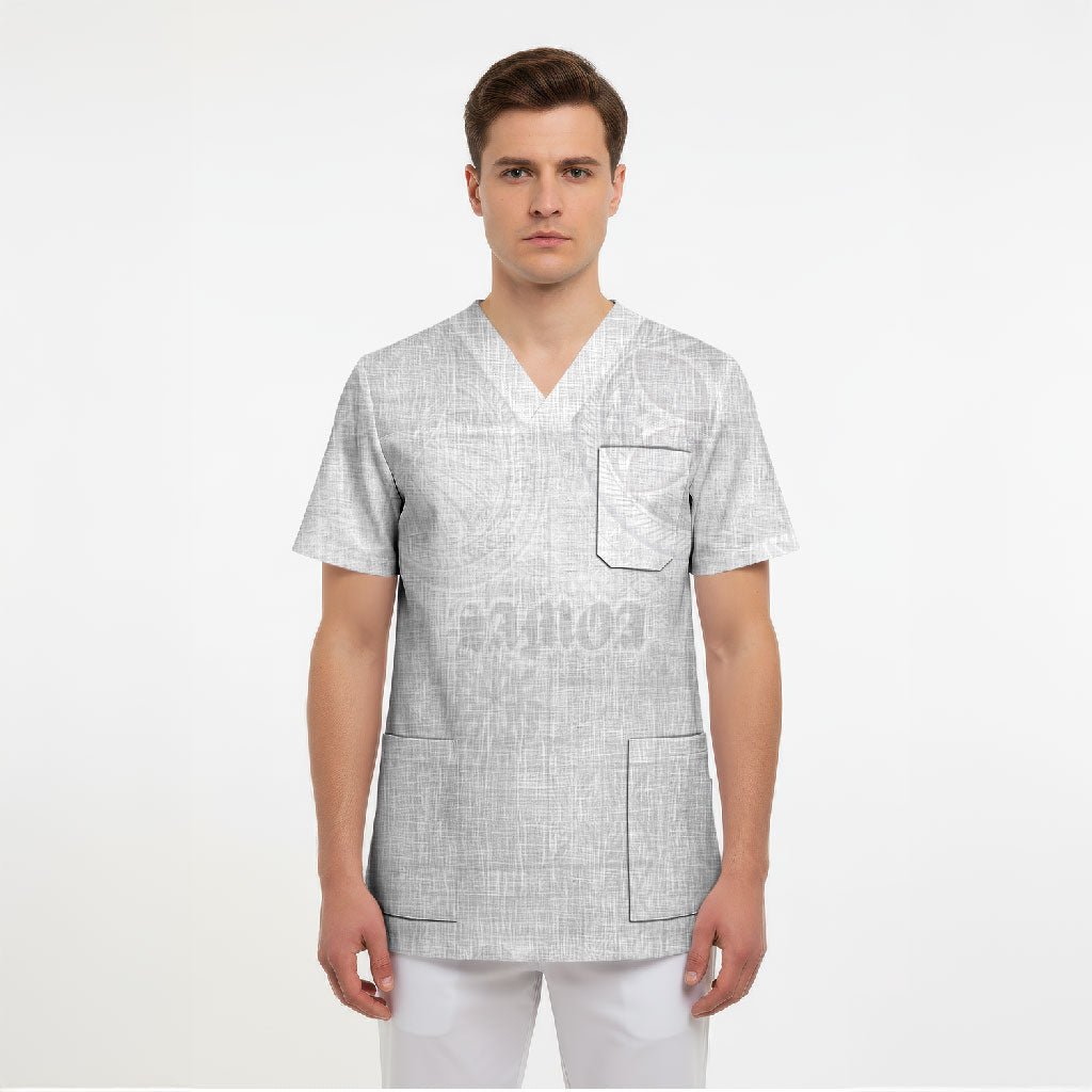 Samoa Lotu Tamaiti Scrub Top Tribal Tatau with Siapo Pattern LT03 - Polynesian Pride