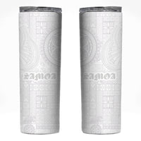 Samoa Lotu Tamaiti Skinny Tumbler Tribal Tatau with Siapo Pattern LT03 White - Polynesian Pride