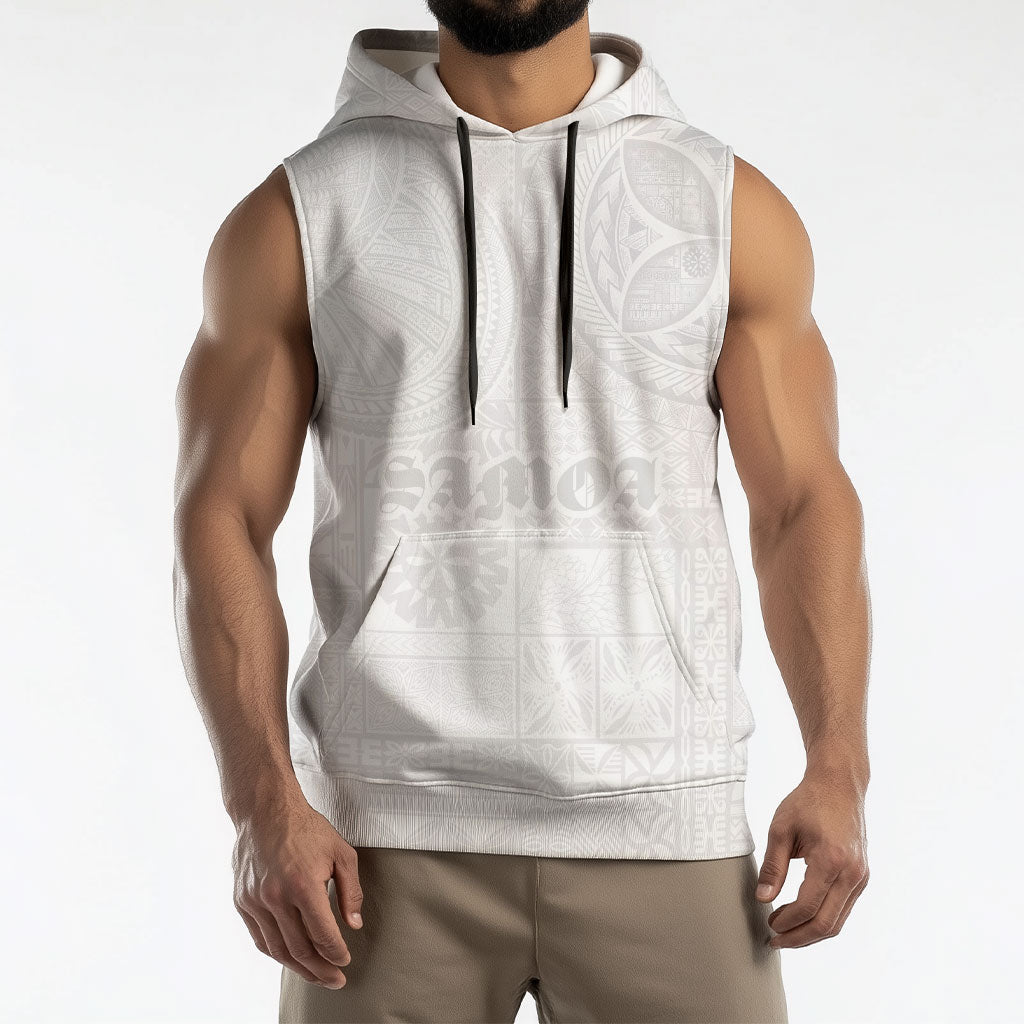 Samoa Lotu Tamaiti Sleeveless Hoodie Tribal Tatau with Siapo Pattern LT03 - Polynesian Pride