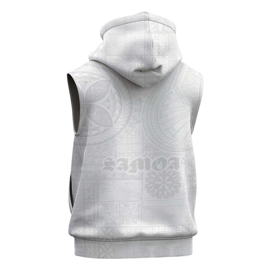 Samoa Lotu Tamaiti Sleeveless Zip Hoodie Tribal Tatau with Siapo Pattern LT03 - Polynesian Pride